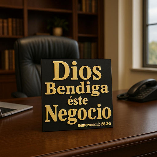 Placa: DIOS BENDIGA ESTE NEGOCIO - Made in USA