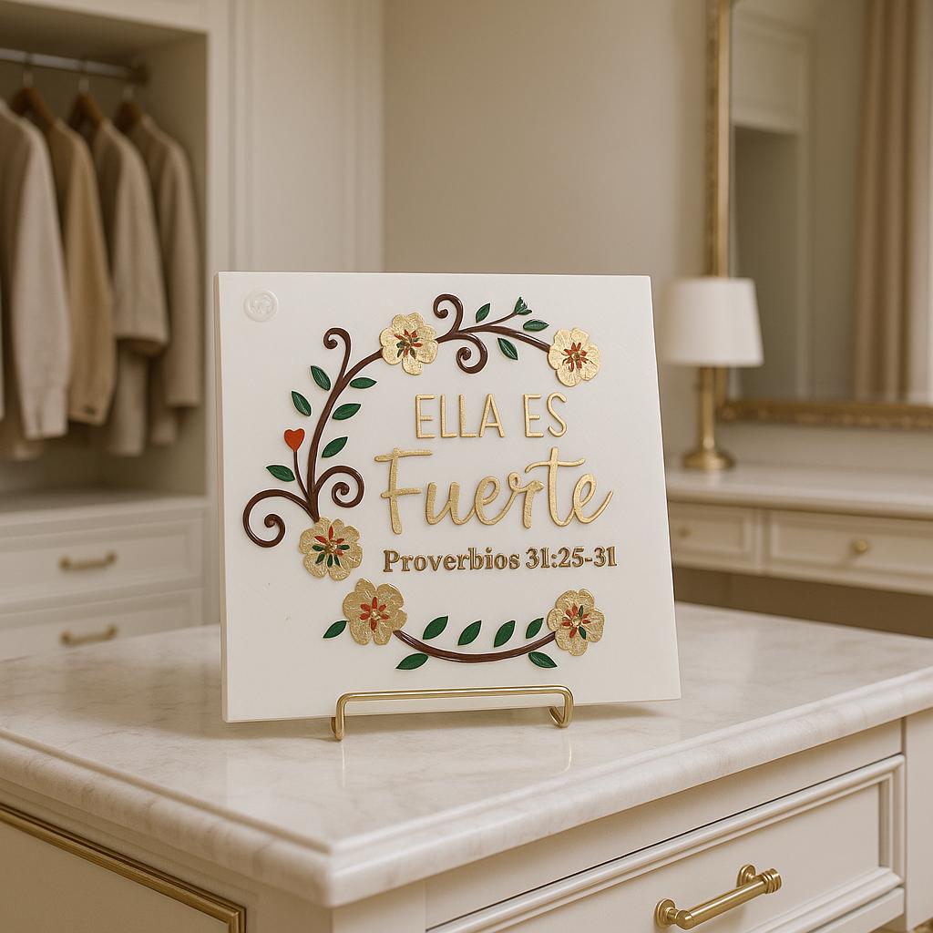 Placa: LLA ES FUERTE - Made in USA