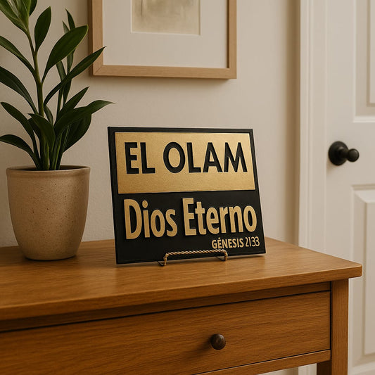 Placa: EL OLAM - DIOS ETERNO - Made in USA