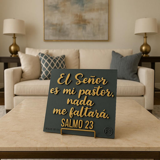 Placa: EL SEÑOR ES MI PASTOR NADA ME FALTARA - Made in USA