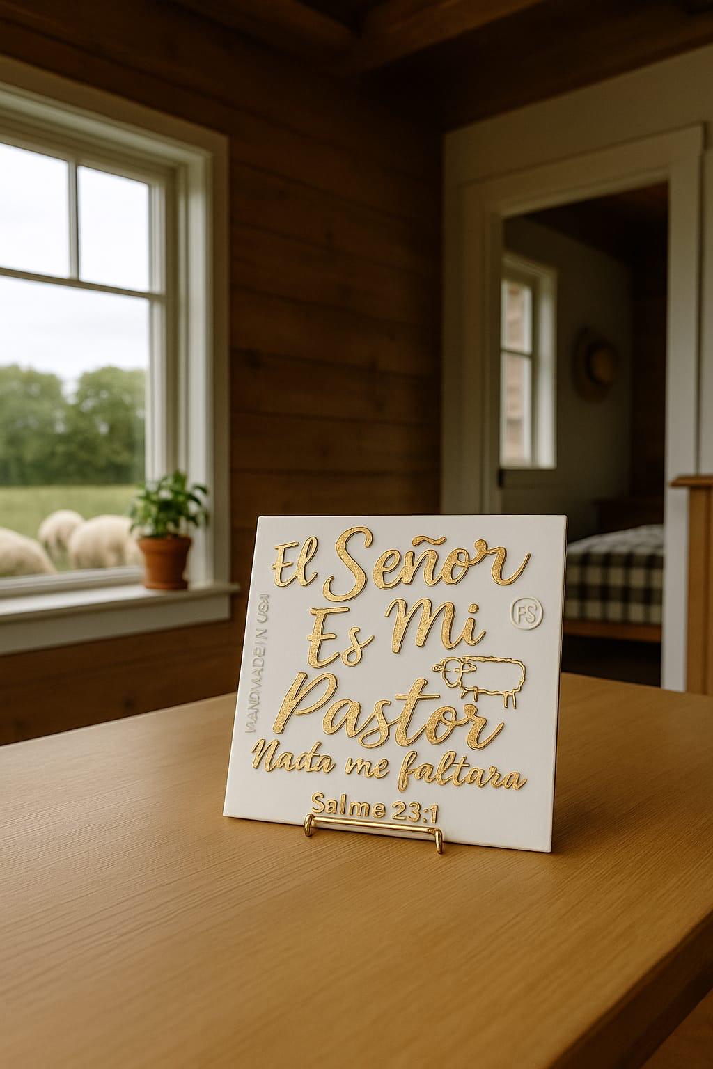 Placa: EL SEÑOR ES MI PASTOR NADA ME FALTARA - Made in USA