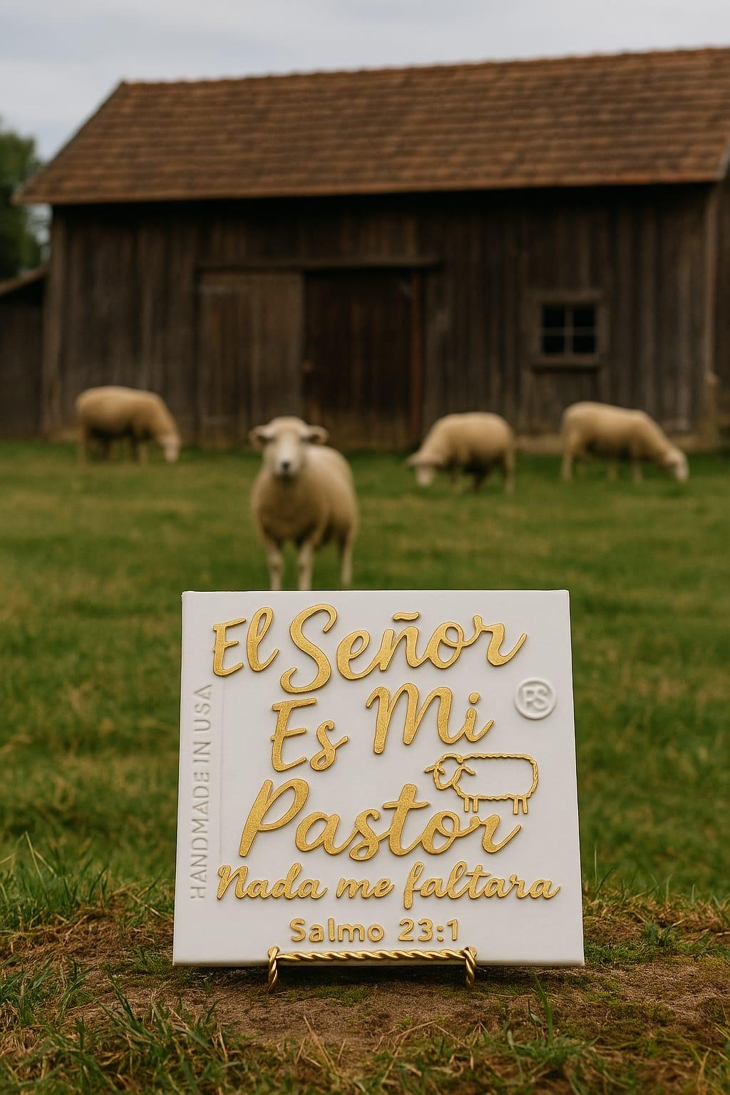Placa: EL SEÑOR ES MI PASTOR NADA ME FALTARA - Made in USA