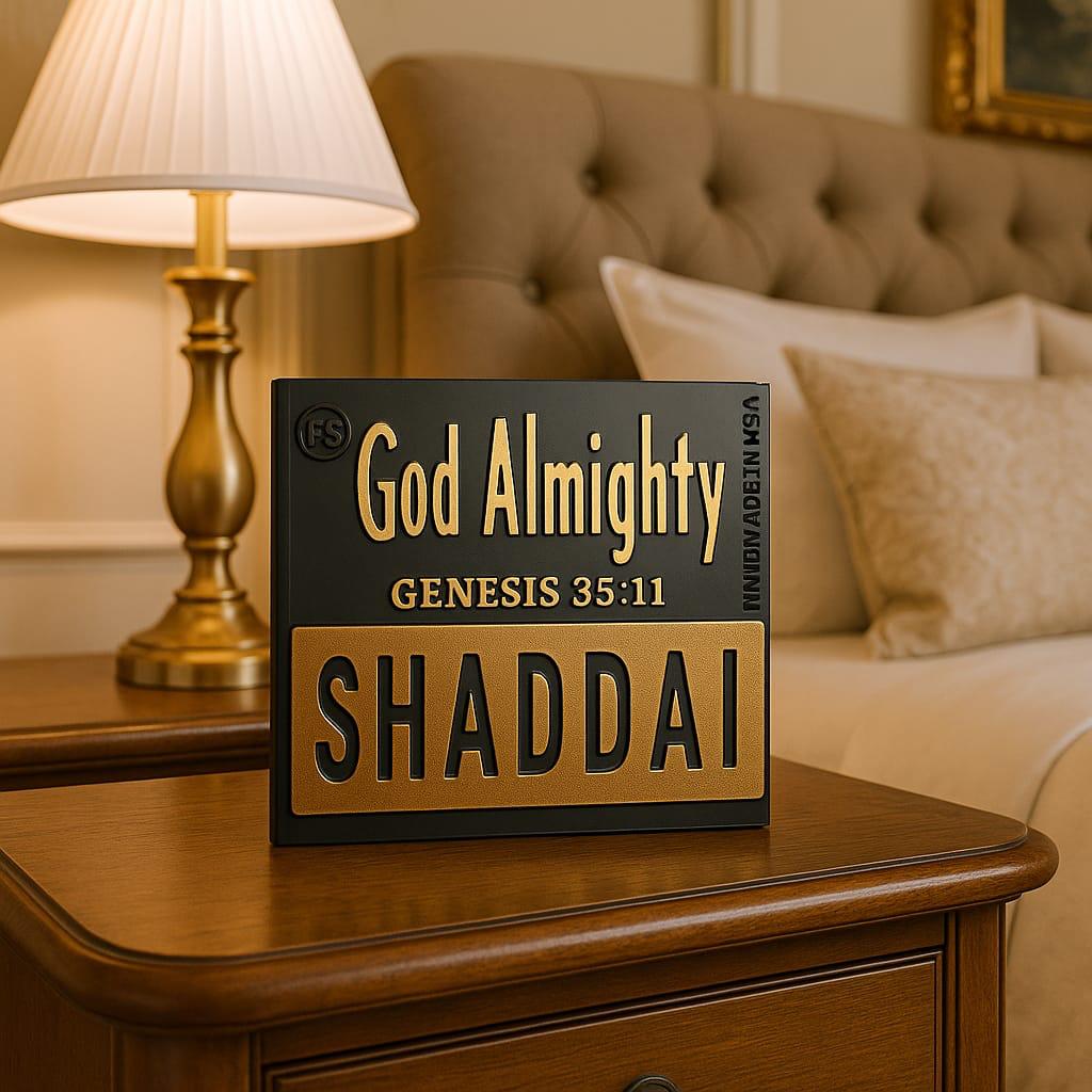 Plaque: SHADDAI - GOD ALMIGHTY - Made in USA
