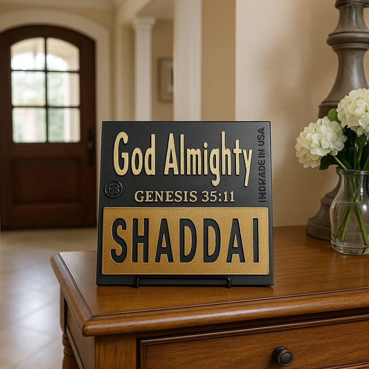 Plaque: SHADDAI - GOD ALMIGHTY - Made in USA