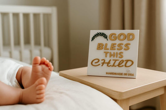 Placa: GOD BLESS THIS CHILD - Made in USA