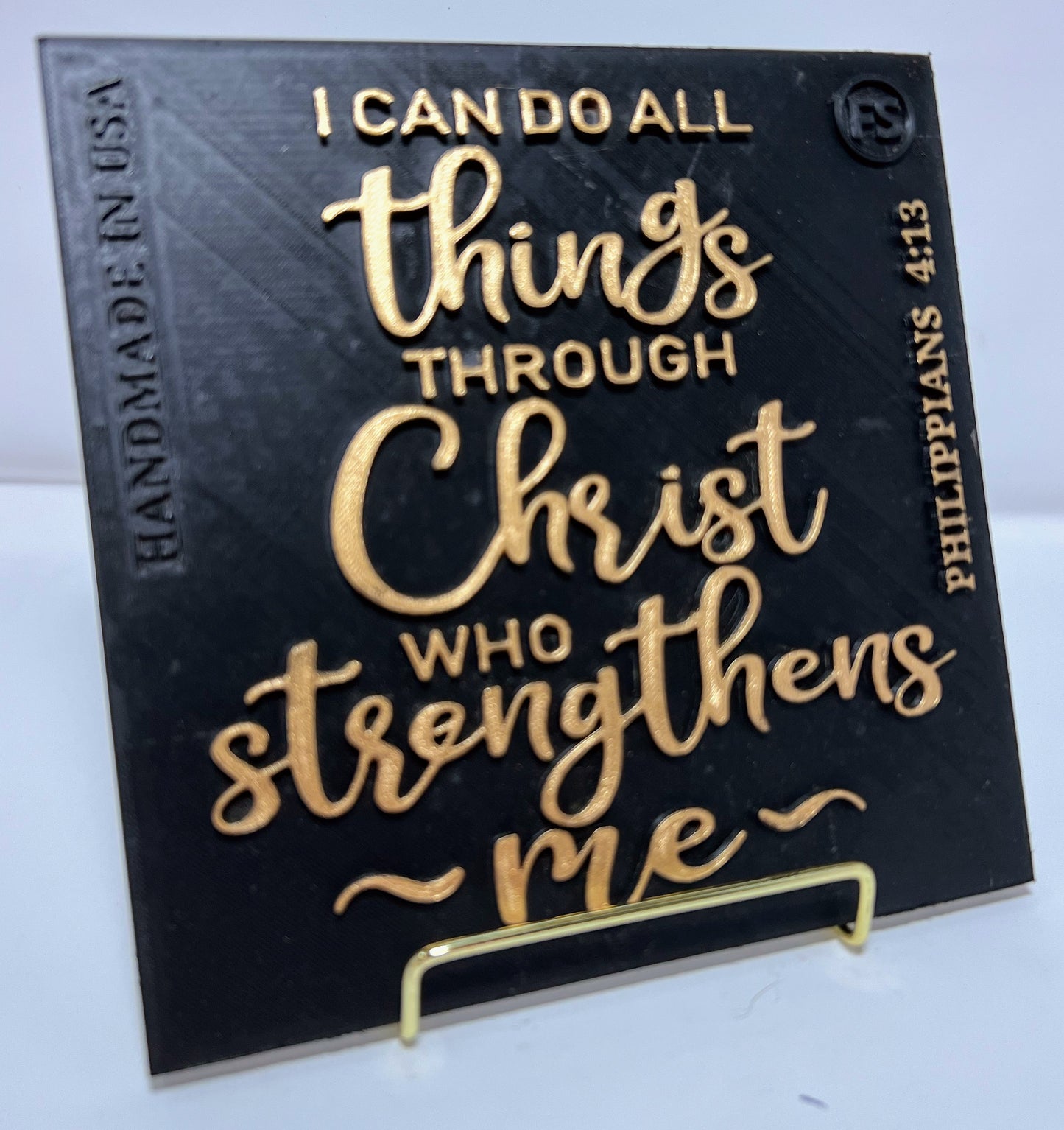 PLAQUE: I CAN DO THINGS THROUGH CHRIST WHO STRENGTHENS ME