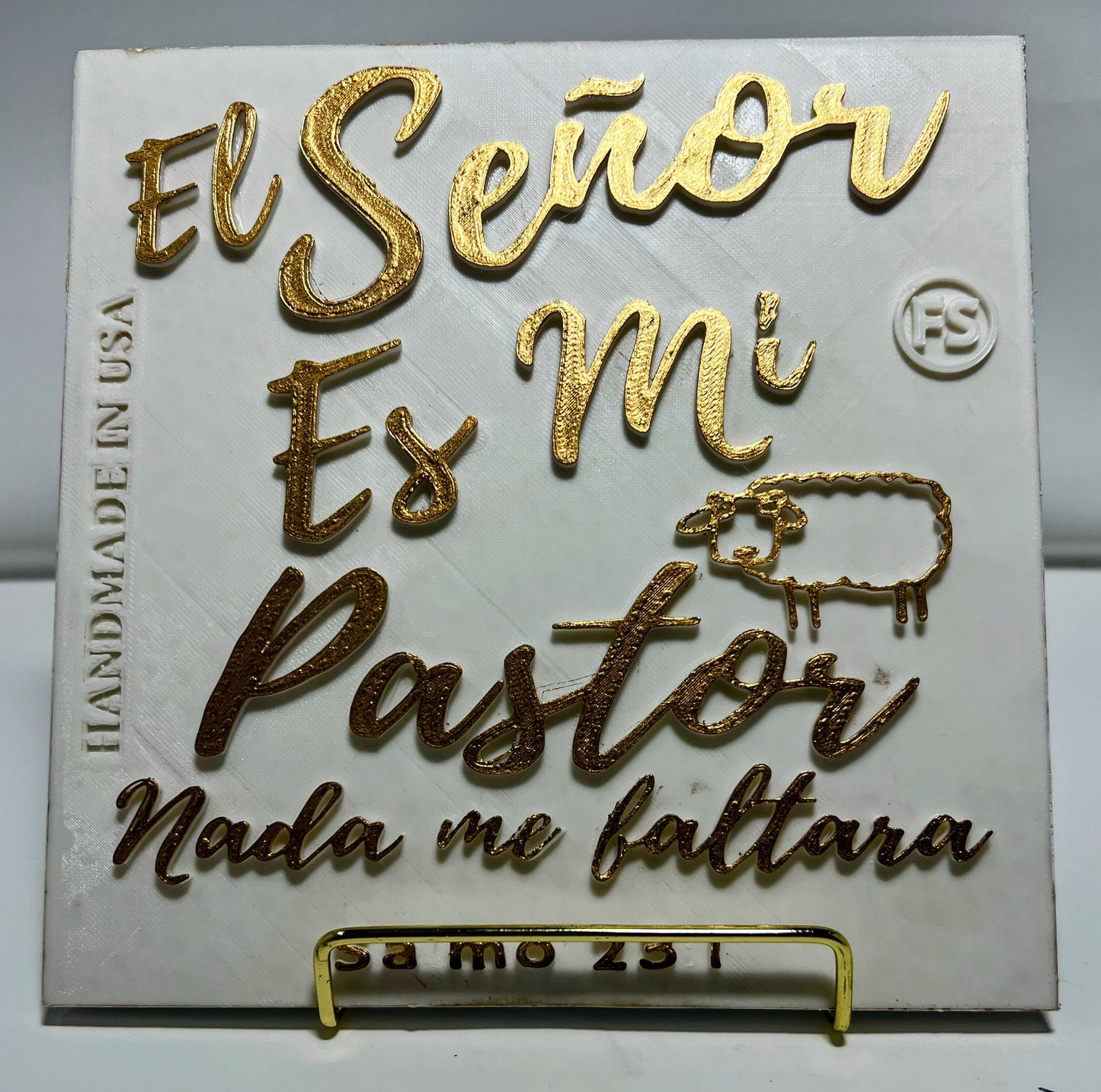 PLAQUE: EL SEÑOR ES MI PASTOR NADA ME FALTARA ( OVEJA)