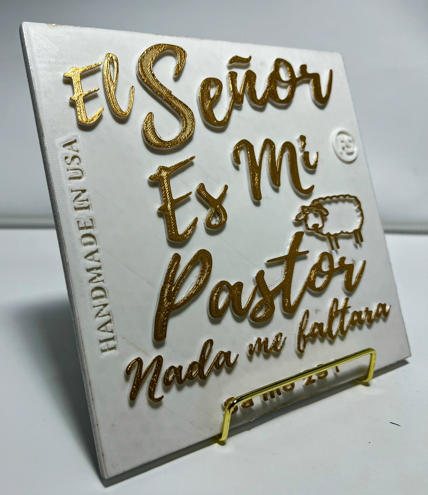 PLAQUE: EL SEÑOR ES MI PASTOR NADA ME FALTARA ( OVEJA)