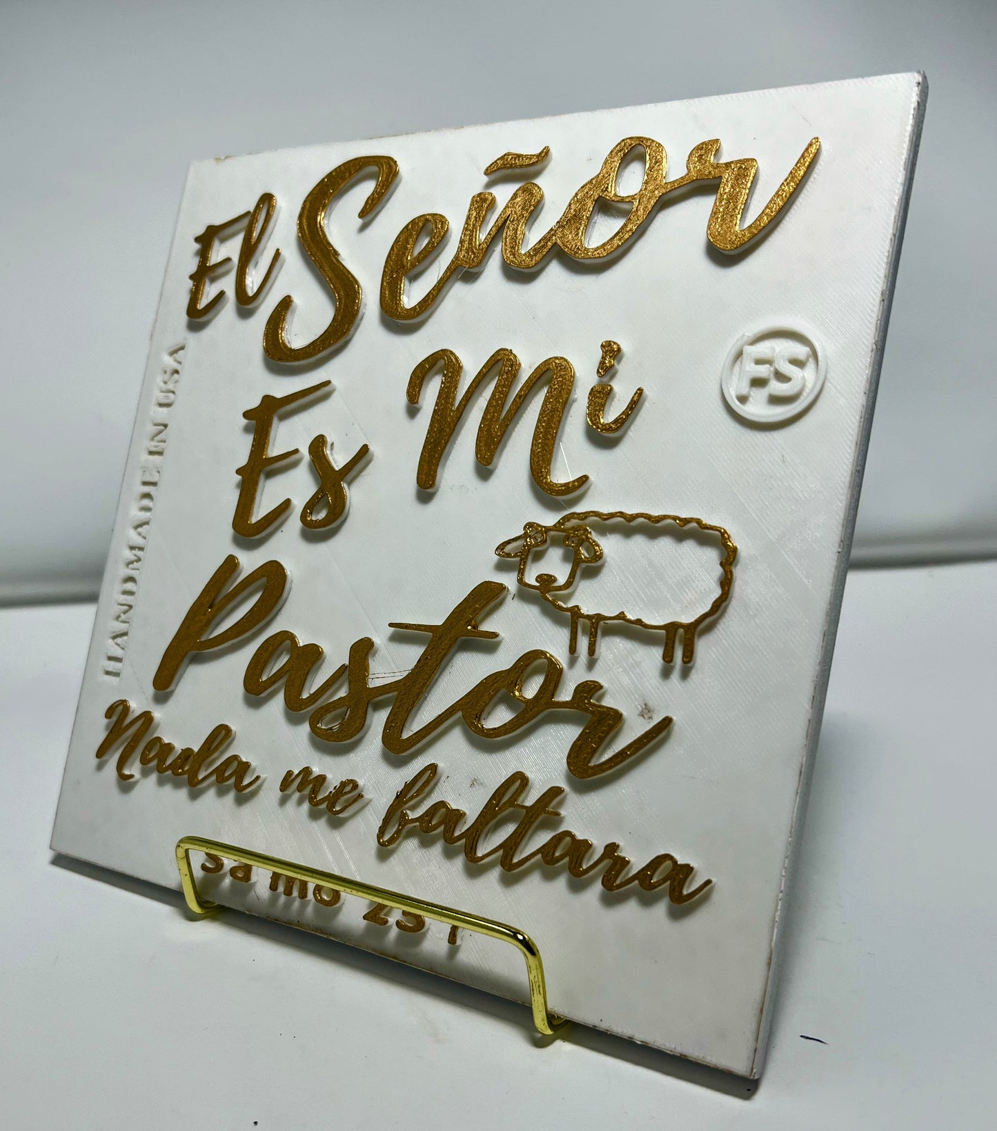 PLAQUE: EL SEÑOR ES MI PASTOR NADA ME FALTARA ( OVEJA)