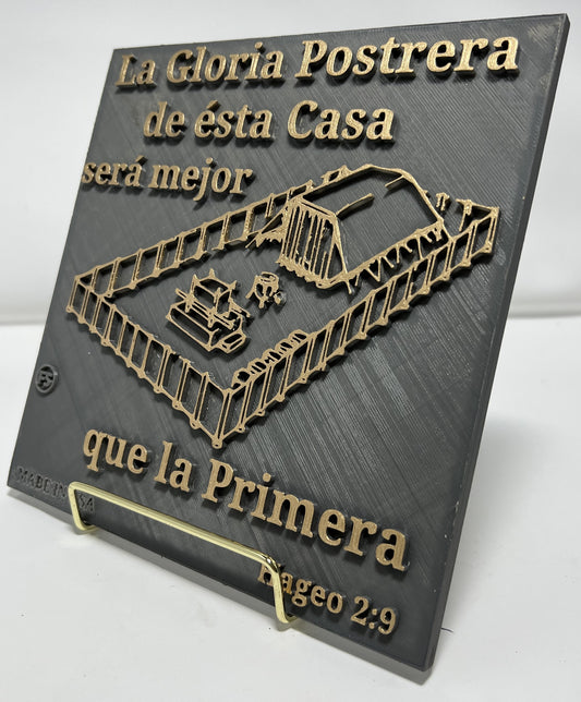 PLAQUE: LA GLORIA POSTRERA DE ESTA CASA SERA MAYOR QUE LA PRIMERA