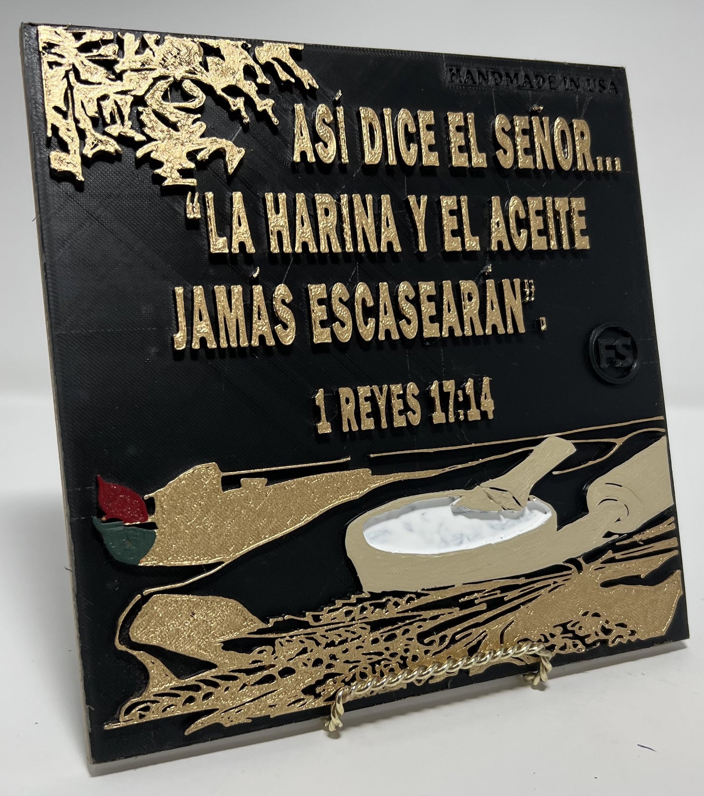 PLAQUE: ASI DICE EL SEÑOR: LA ARINA Y EL ACEITE JAMAS ESCASEARAN