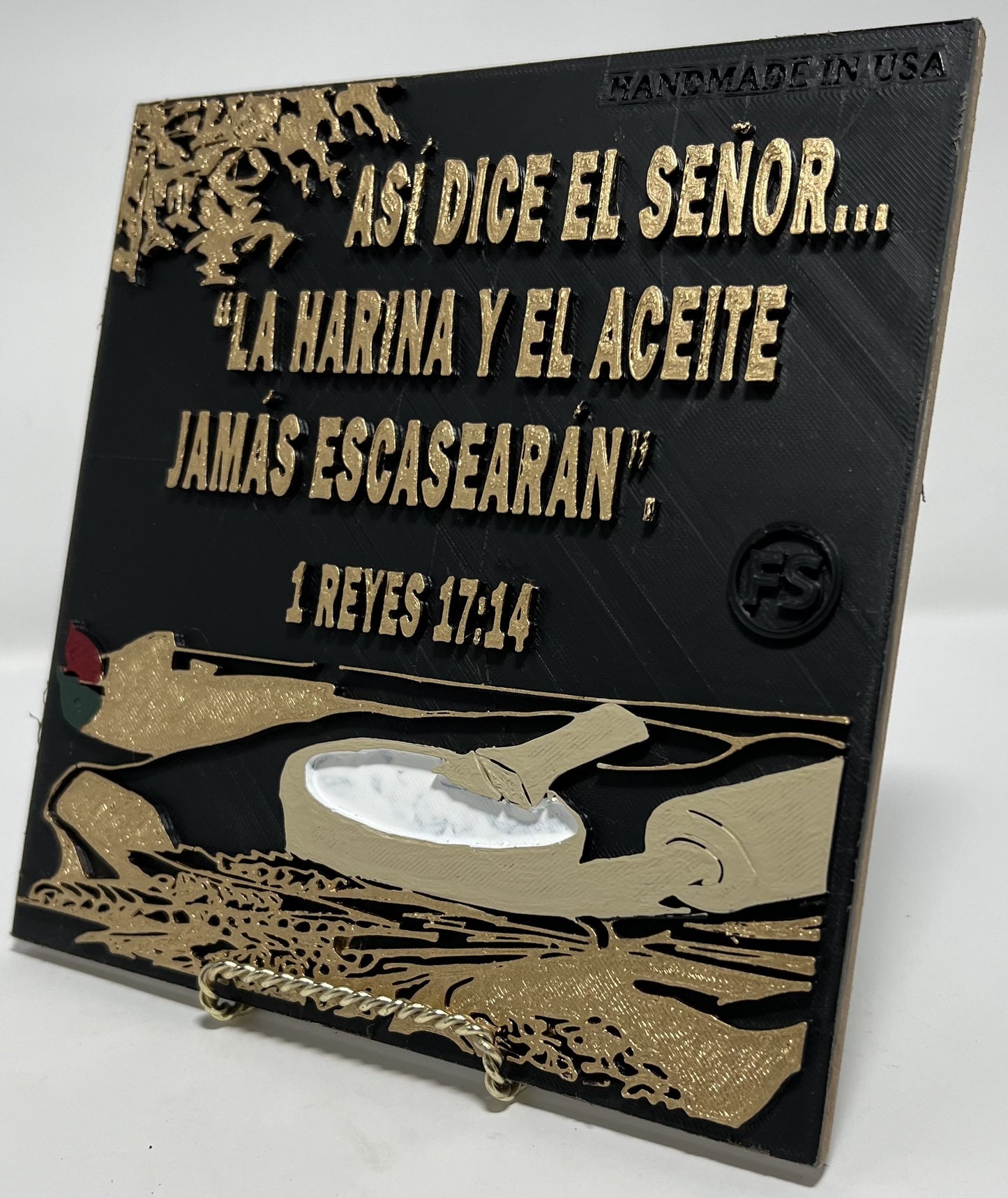 PLAQUE: ASI DICE EL SEÑOR: LA ARINA Y EL ACEITE JAMAS ESCASEARAN