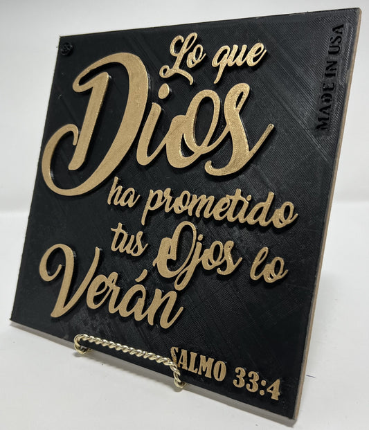 PLAQUE: LO QUE DIOS TE HA PROMETIDO TUS OJOS LO VERAN - NUEVA VERSION