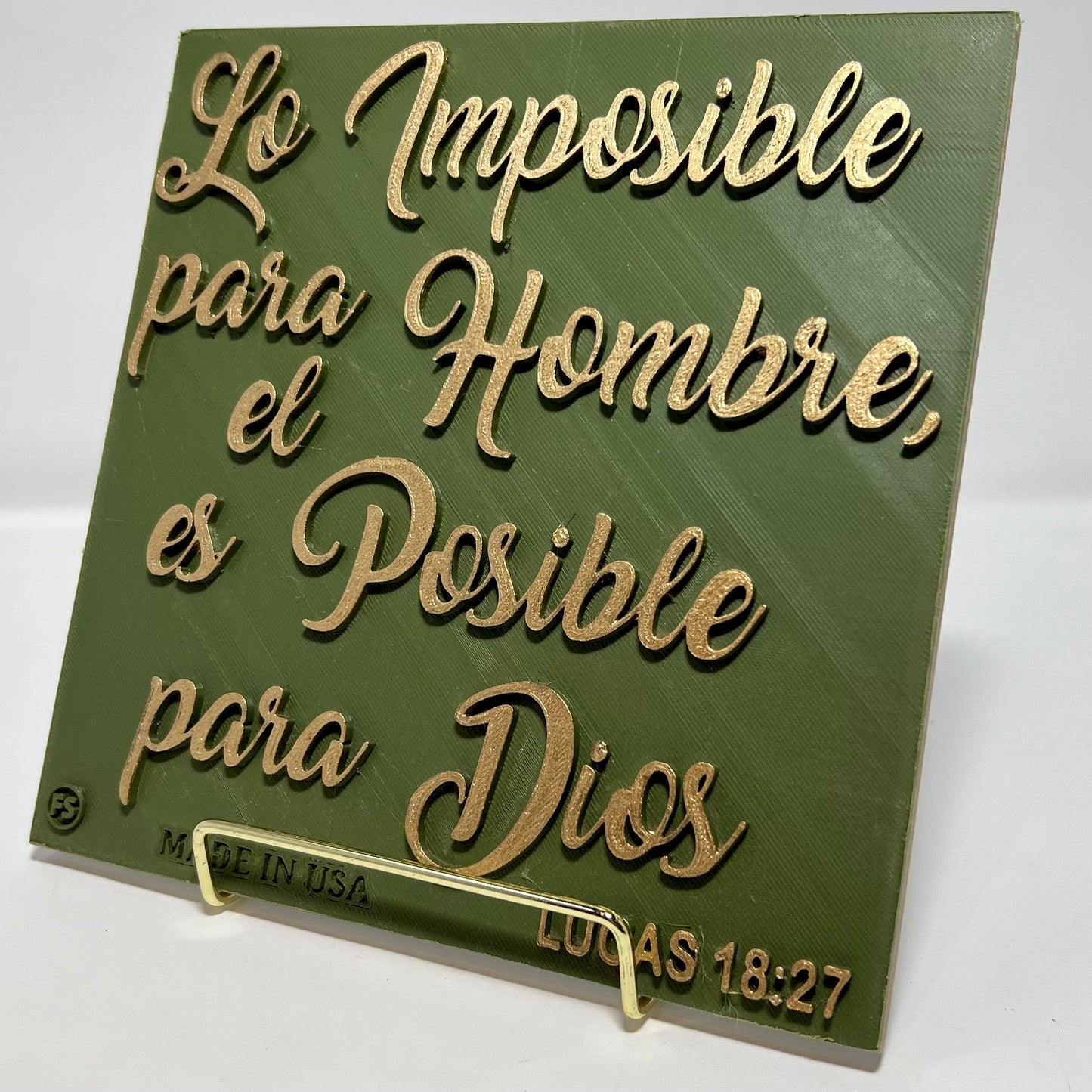 PLAQUE: LO IMPOSIBLE PARA EL HOMBRE ES POSIBLE PARA DIOS - NUEVA VERSION