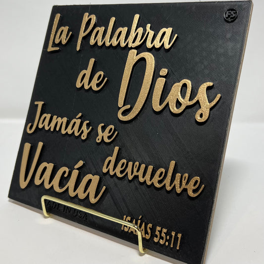 PLAQUE: LA PALABRA DE DIOS JAMAS SE DEVUELVE VACIA