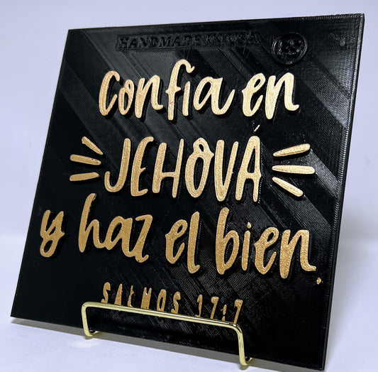 PLAQUE: CONFIA EN JEHOVA Y HAZ EL BIEN