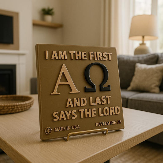 Placa: I AM THE FIRST AND LAST SAYS THE LORD  - Made in USA