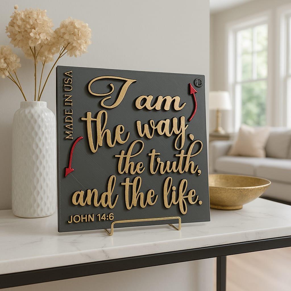 Plaque: I AM THE WAY, THE TRUTH AND LIFE - Made in USA