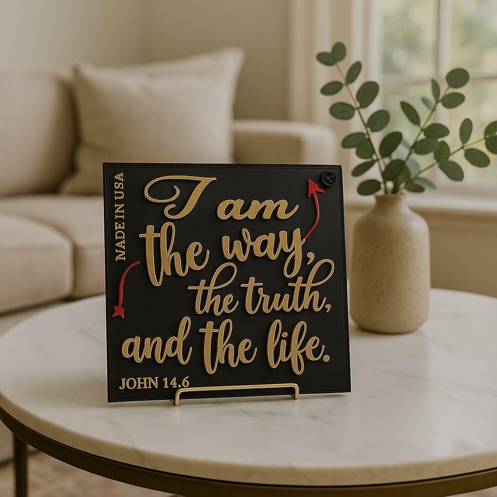 Plaque: I AM THE WAY, THE TRUTH AND LIFE - Made in USA