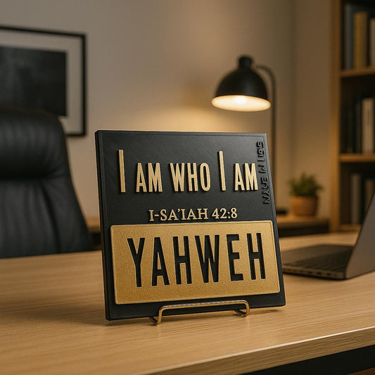 Plaque: YAHWEH -  I AM WHO I AM - Made in USA