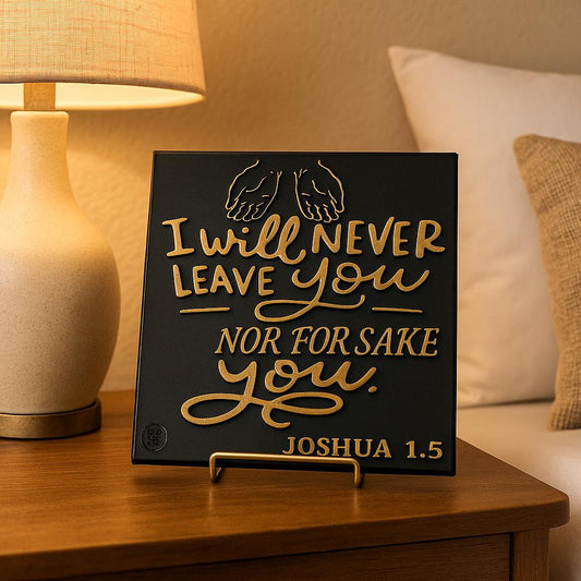 PLaque: I WILL NEVER LEAVE  YOU NOR FOR SAKE YOU - Made in USA