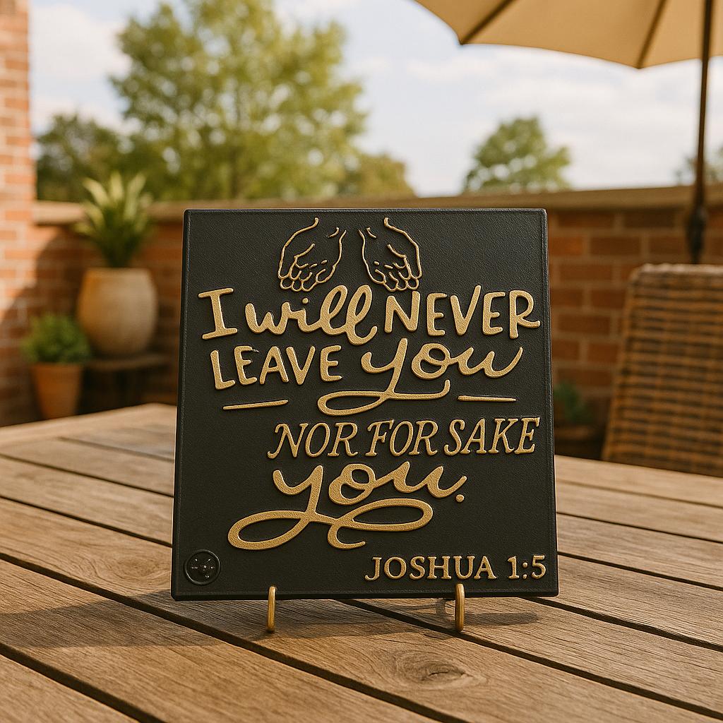 PLaque: I WILL NEVER LEAVE  YOU NOR FOR SAKE YOU - Made in USA