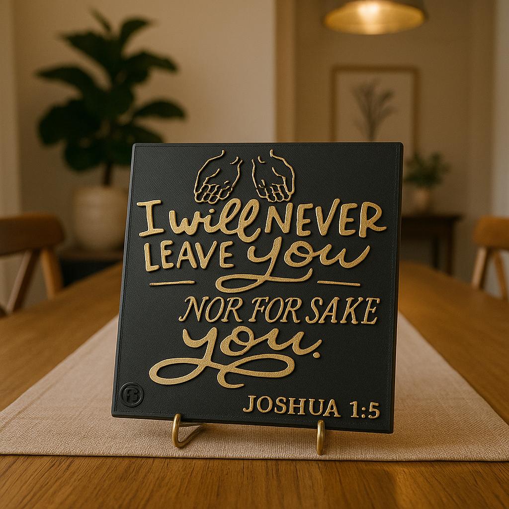 PLaque: I WILL NEVER LEAVE  YOU NOR FOR SAKE YOU - Made in USA
