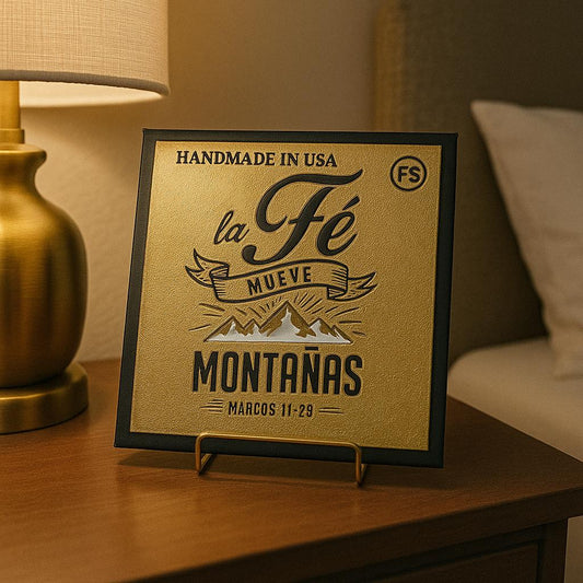 Placa: LA FE MUEVE MONTAÑAS - Made in USA