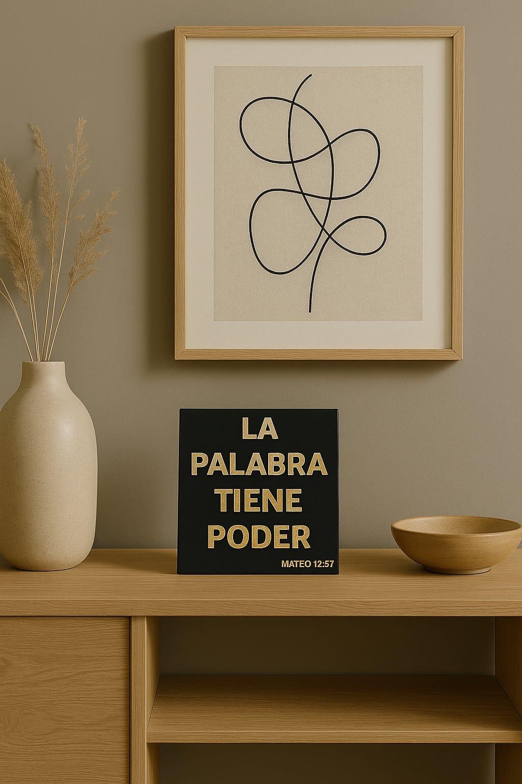 Placa: LA PALABRA TIENE PODER - Made in USA