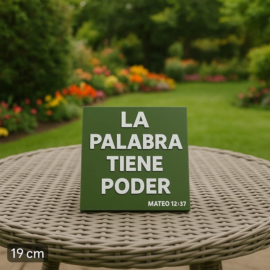 Placa: LA PALABRA TIENE PODER - Made in USA