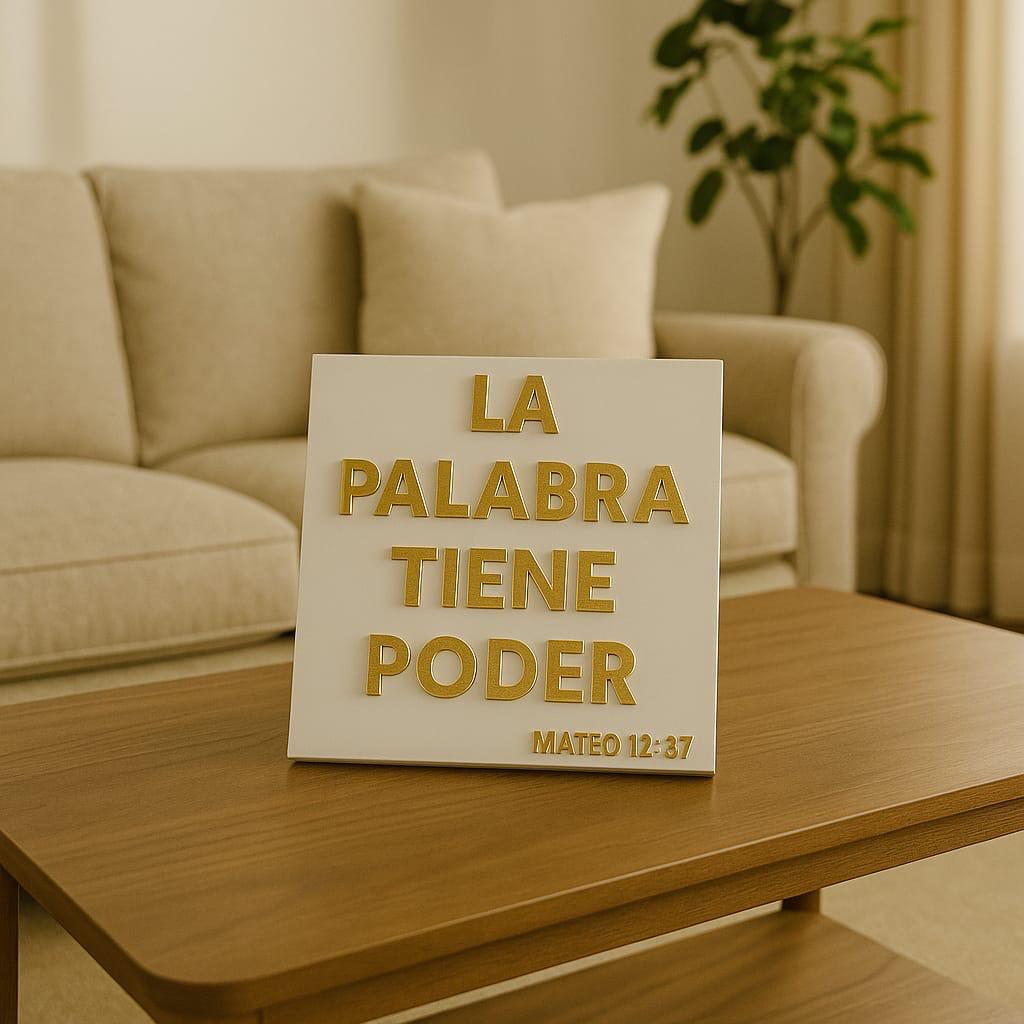 Placa: LA PALABRA TIENE PODER - Made in USA