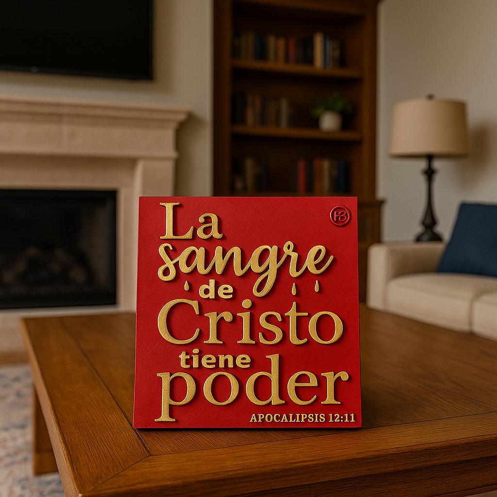 Placa: LA SANGRE DE CRISTO TIENE PODER - Made in USA
