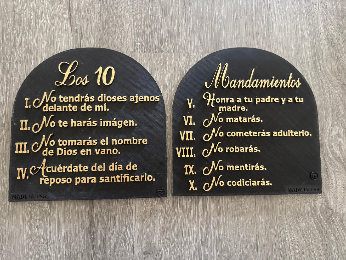 Placa: LOS 10 MANDAMIENTOS - Made in USA