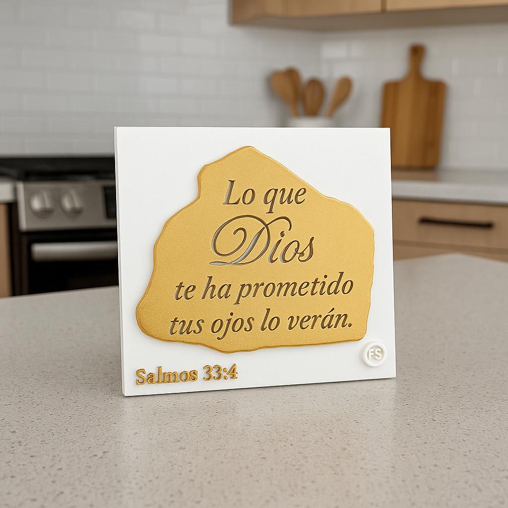 Placa: LO IMPOSIBLE PARA EL HOMBRE ES POSIBLE PARA DIOS - Piedra - Made in USA