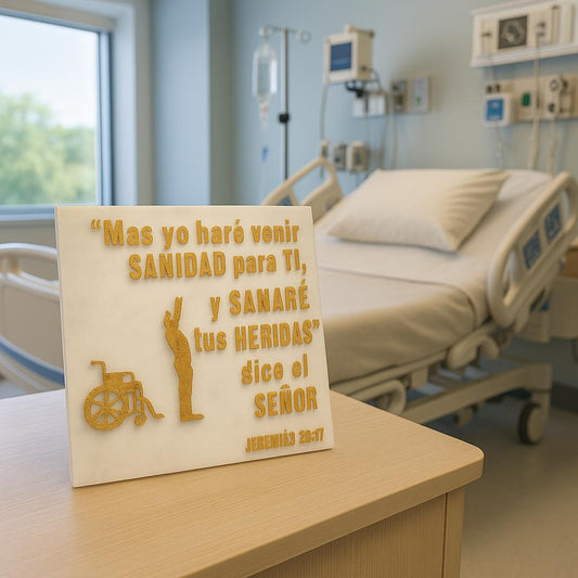 Placa: MAS YO HARE VENIR SANIDAD PARA TI Y SANARE TU HERIDAS, DICE EL SENOR - Made in USA