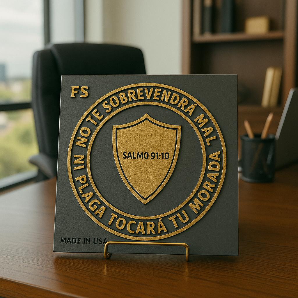 Placa: NO TE SOBREVENDRA MAL NI PLAGA TOCARA TU MORADA - Made in USA