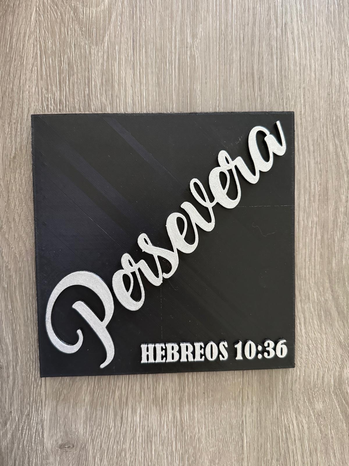 Plaque: PERSEVERA - Made in USA