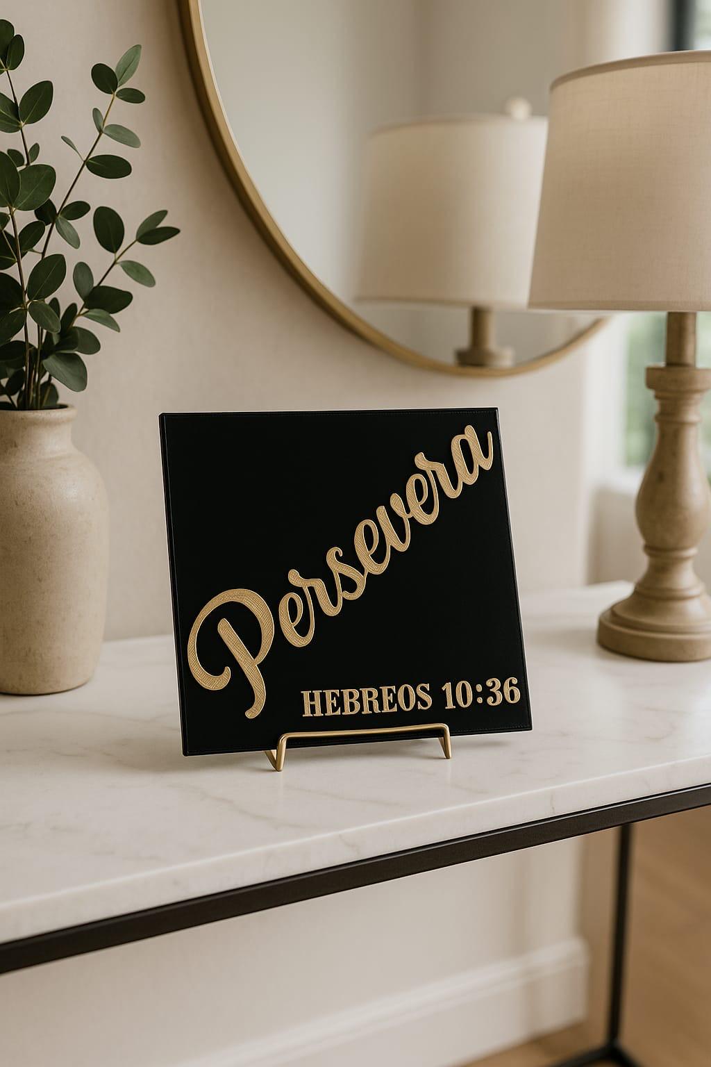 Plaque: PERSEVERA - Made in USA