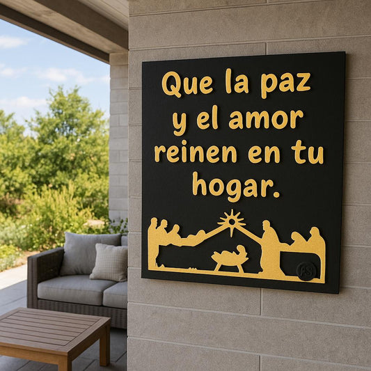 Placa: QUE LA PAZ Y EL AMOR REINE EN TU HOGAR - Made in USA