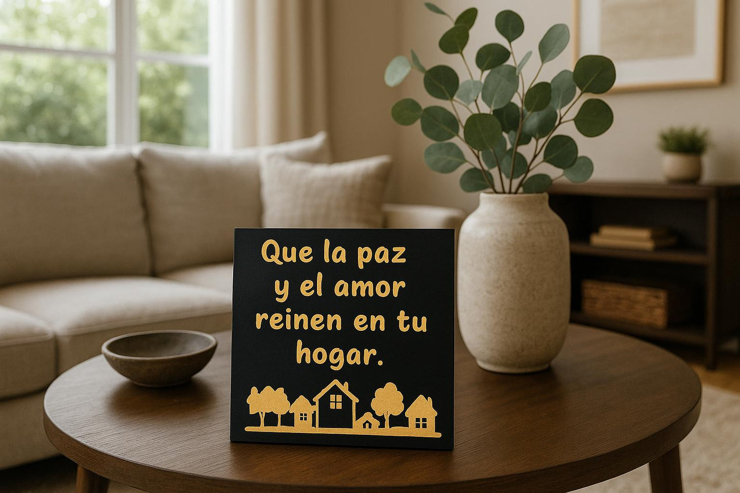 Placa: QUE LA PAZ Y EL AMOR REINE EN TU HOGAR - Made in USA