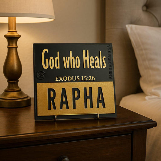 Placa: RAFA - DIOS QUE SANA - Made in USA