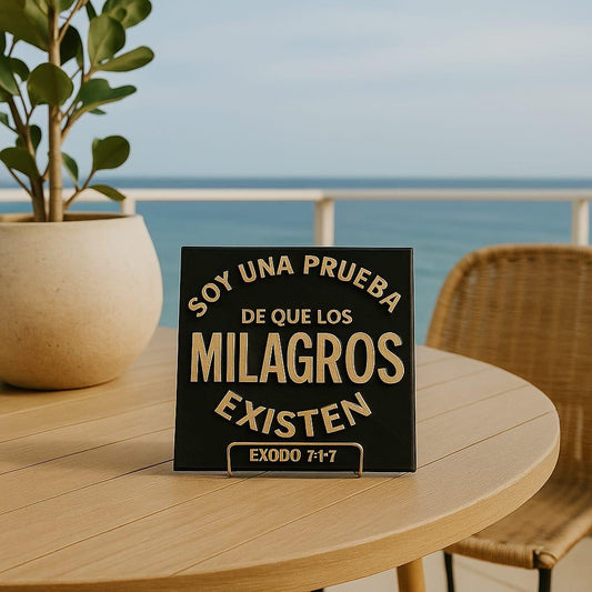 Placa: SOY UNA PRUEBA DE QUE LOS MILAGROS EXISTEN - Made in USA