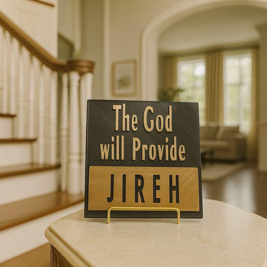 Plaque: JIREH - THE GOD WILL PROVIDE - Made in USA