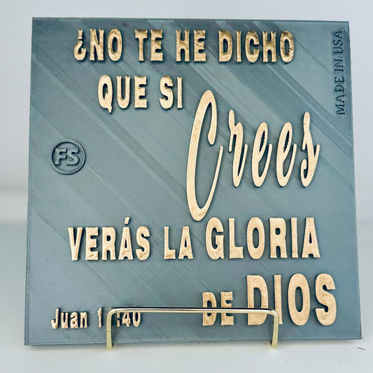 NO TE HE DICHO QUE SI CREES VERAS LA GLORIA DE DIOS