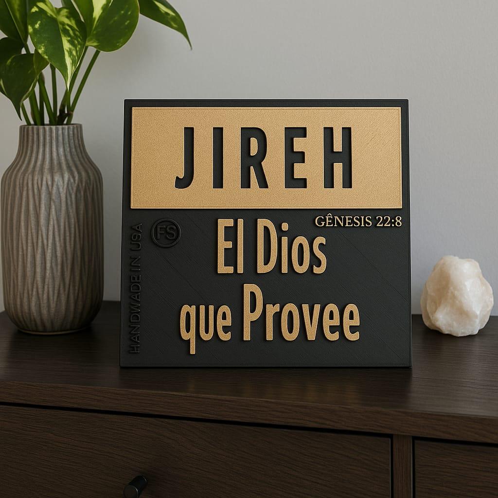 Placa: JIREH (EL DIOS QUE PROVEE - Made in USA