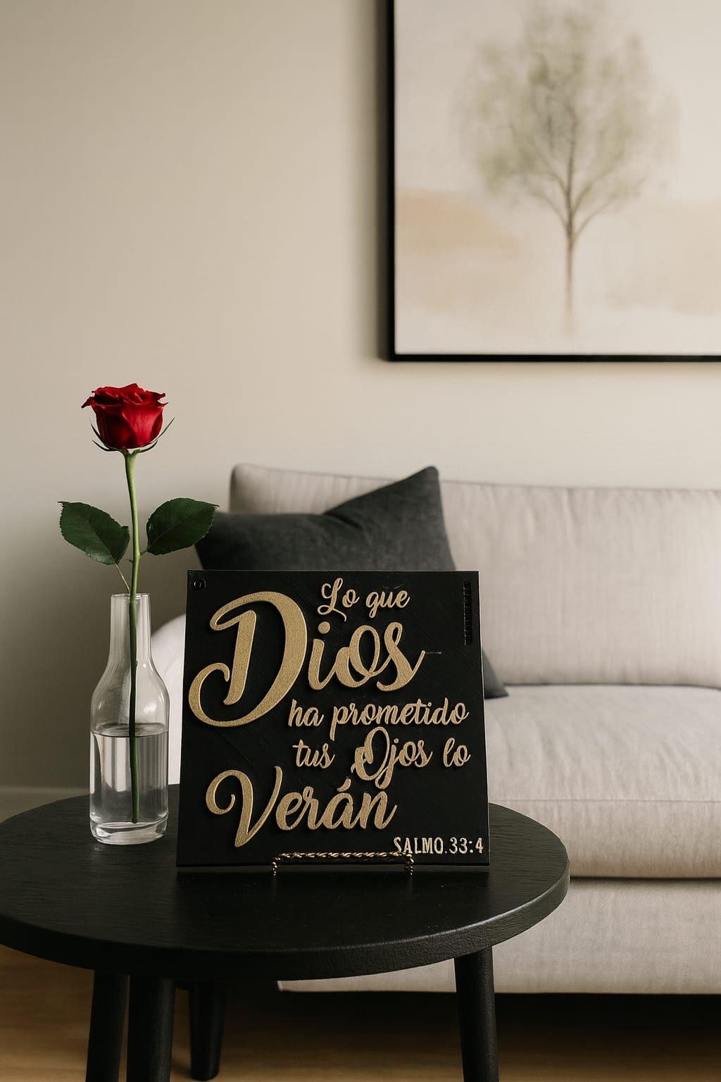Placa: LO QUE DIOS TE HA PROMETIDO TUS OJOS LO VERAN - Made in USA