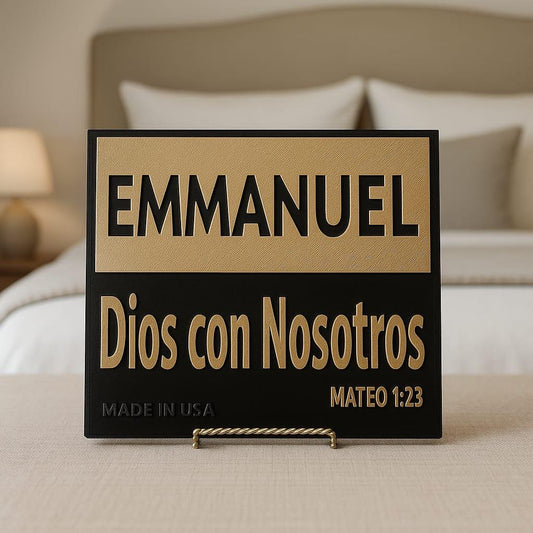 Plaque: EMMANUEL - DIOS CON NOSOTROS - Made in USA