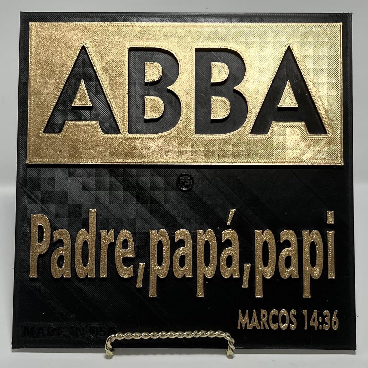 PLaque: ABBA- PADRE, PAPA, PAPI - Made in USA