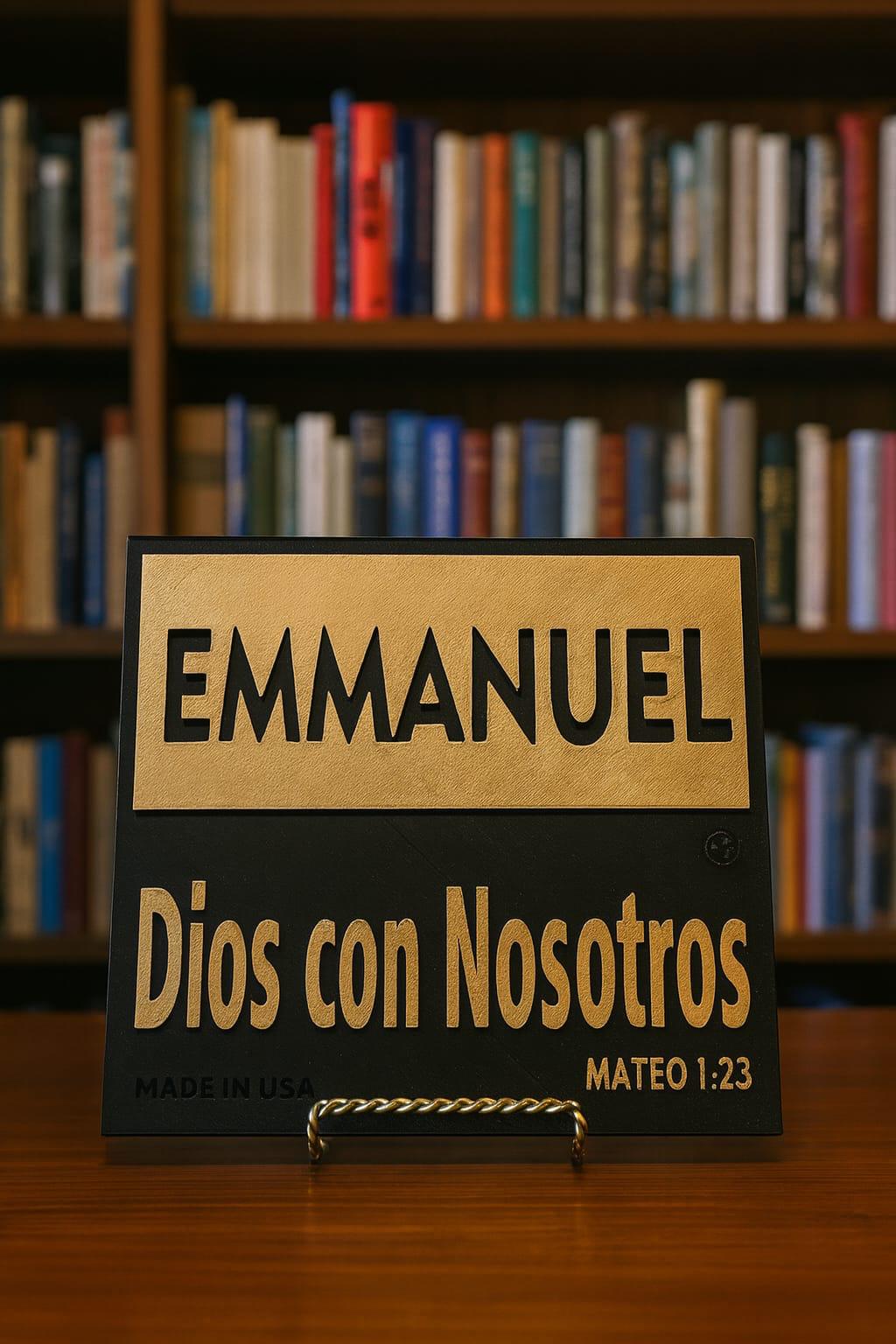 Plaque: EMMANUEL - DIOS CON NOSOTROS - Made in USA