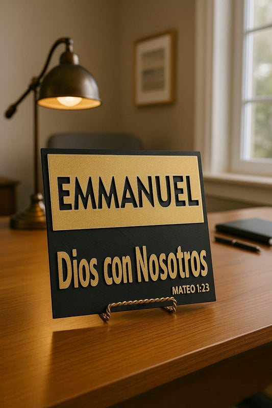 Plaque: EMMANUEL - DIOS CON NOSOTROS - Made in USA